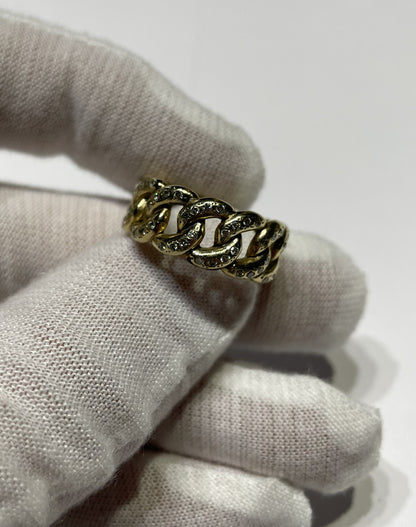 Iced-out cuban ring 1ct