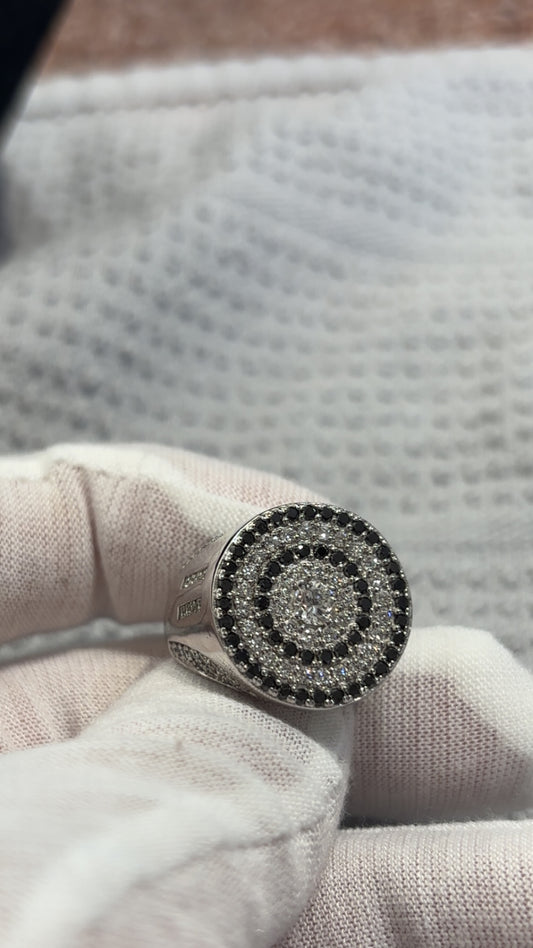 White gold ring iced out 14k