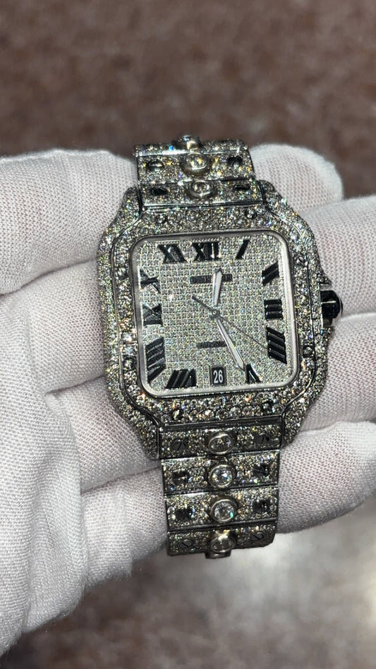 Cartier santos iced-out
