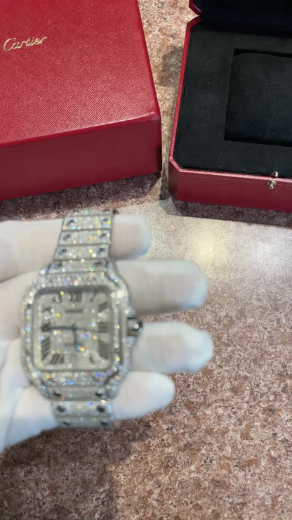 Cartier Santos Large Iced-out